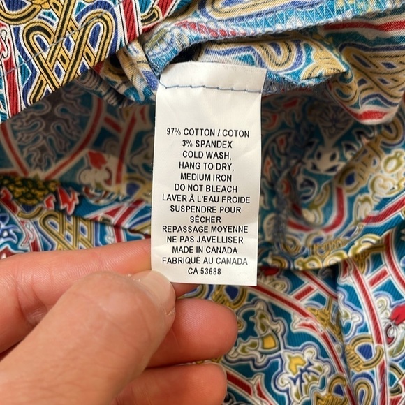 Lennard Taylor BRENDA SWING COTTON PRINT longsleeve dress shirt oversized sz XXS - Picture 12 of 12